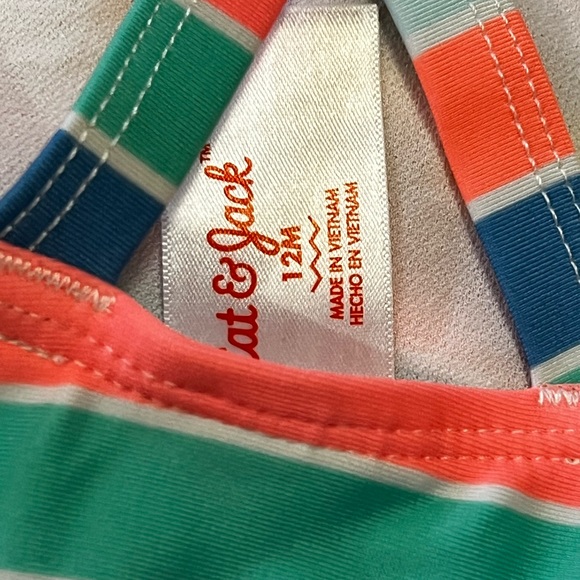 Cat & Jack Rainbow Striped Ruffle Swimsuit One Piece For Baby - Picture 4 of 6